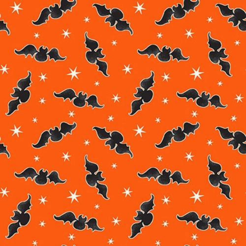 henry glass Fabric Halloween Glow in the Dark Fabric "Halloween Gingerbread Men" Multi colored skeletons