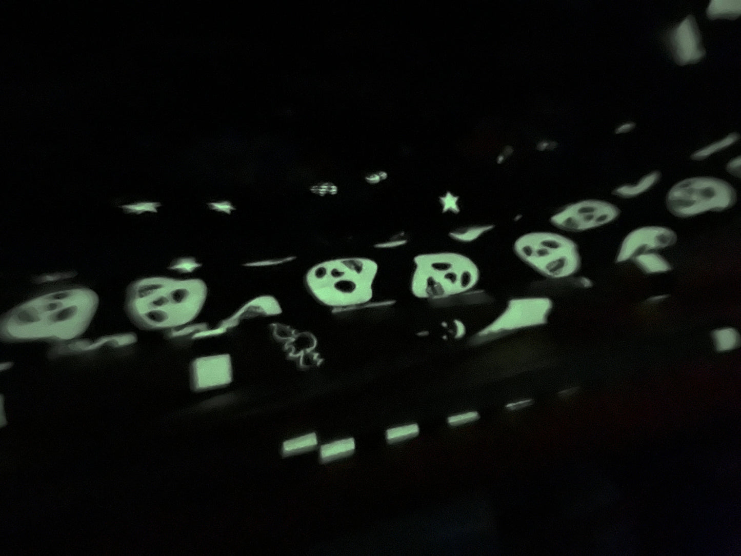 henry glass Fabric Halloween Glow in the Dark Spooky Mask Fabric