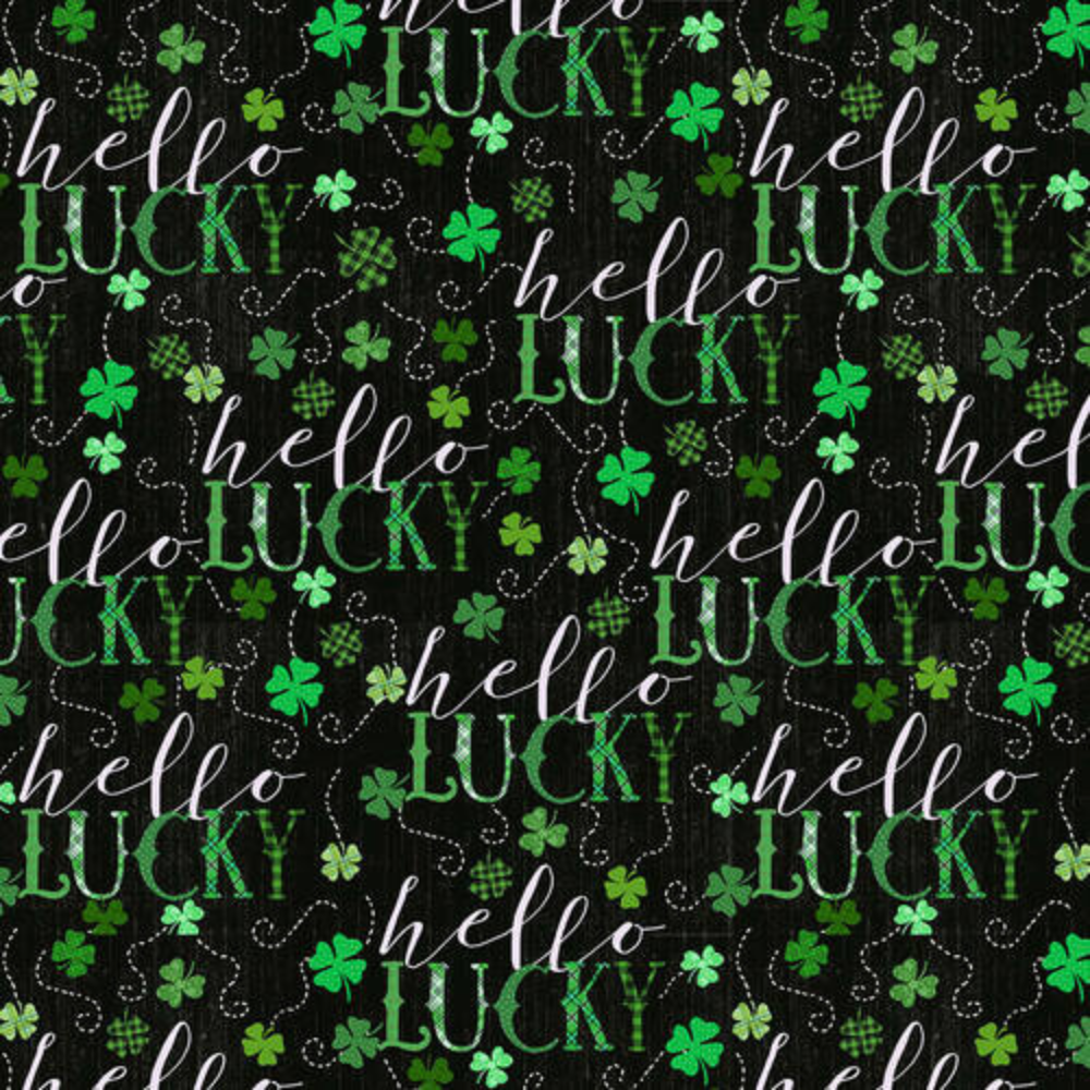 Henry Glass Quilt Kit Message Board Quilt Kit with Hello Lucky St. Patrick's Day Fabric, Leprechaun Quilt Kit