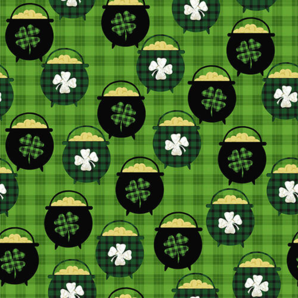 Henry Glass Quilt Kit Message Board Quilt Kit with Hello Lucky St. Patrick's Day Fabric, Leprechaun Quilt Kit