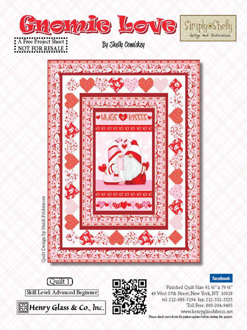 Henry Glass Quilt Pattern FREE QUILT PATTERN download Gnomie Love by Shelly Comiskey Quilt #1 for Henry Glass  61.5" x 79.5"