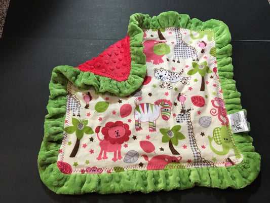 Reversible Shannon Cuddle® Lovey Blanket with Minky Ruffle, Personalized Baby Gift