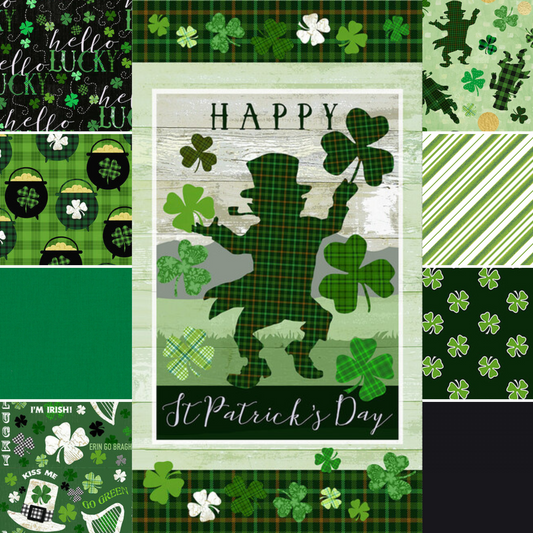 Hello Lucky St. Patrick's Day REMNANT Fabric Bundle with Panel