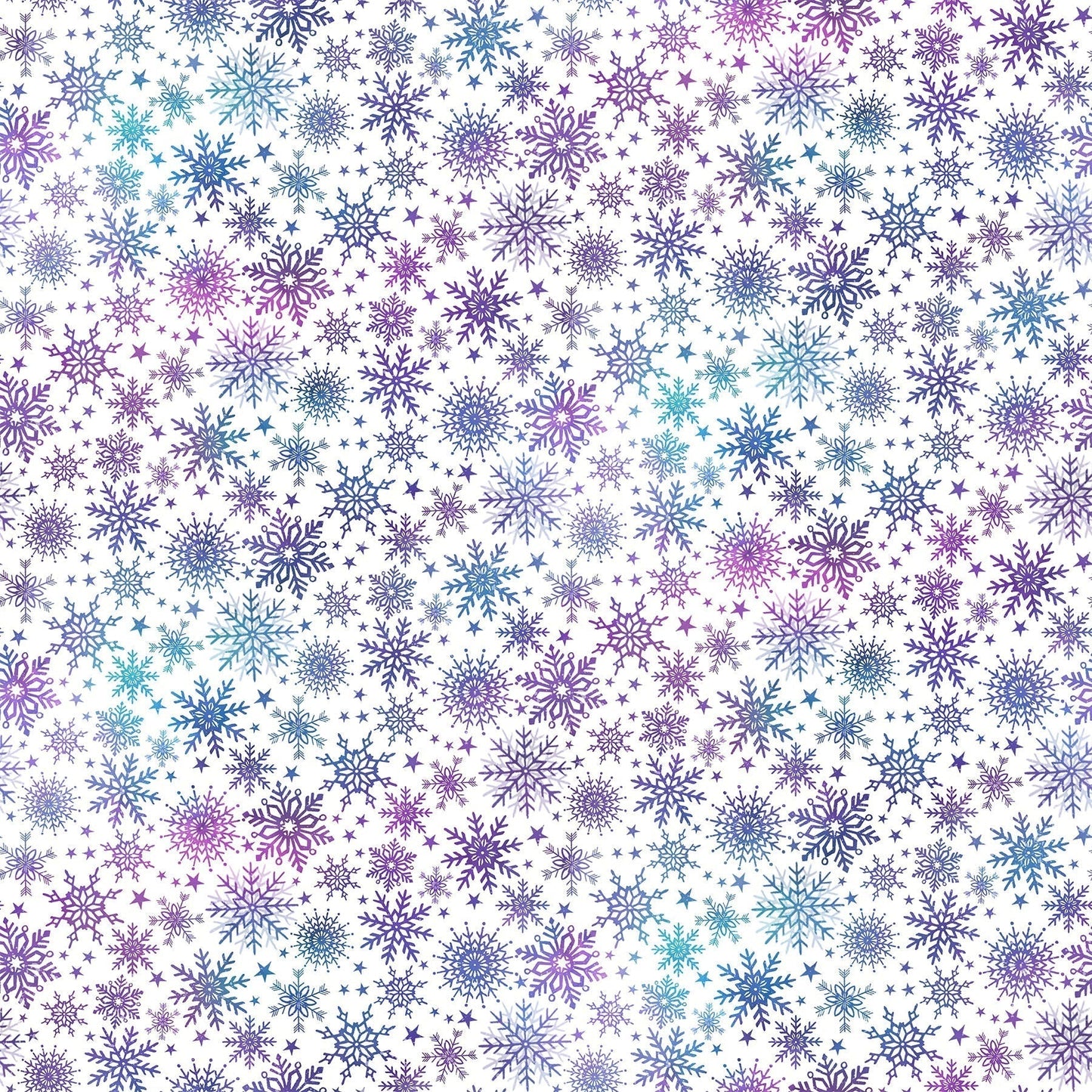 Northcott Fabric by the Yard 1/2 yard Angels on High White Multi Snowflakes (DP25357-10)