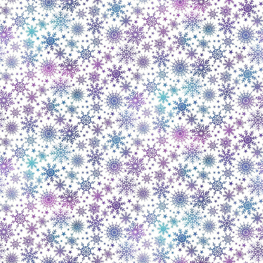 Northcott Fabric by the Yard 1/2 yard Angels on High White Multi Snowflakes (DP25357-10)