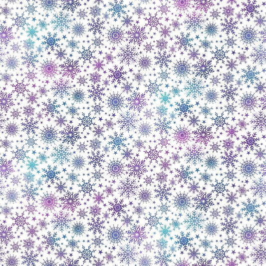 Northcott Fabric by the Yard 1/2 yard Angels on High White Multi Snowflakes (DP25357-10)