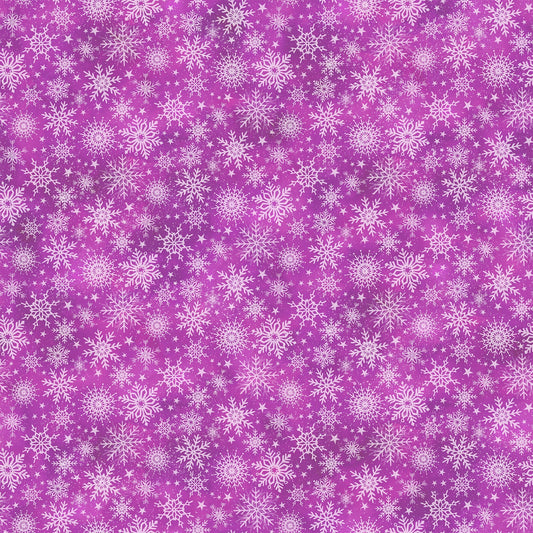 Northcott Fabric by the Yard Angels on High Fuchsia Snowflakes (DP25358-28)