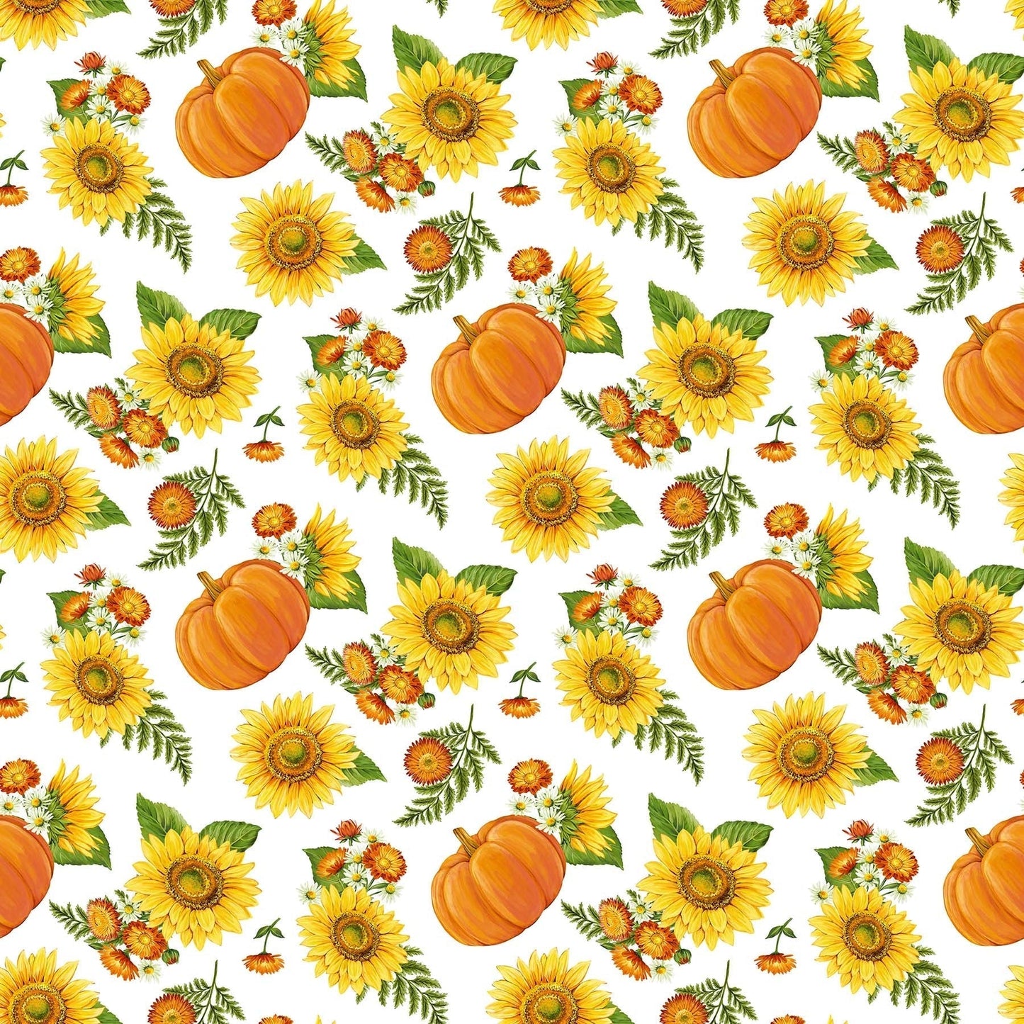 Northcott Fabric Panel Sunshine Harvest Packed Sunflower Floral Cotton 25456-78