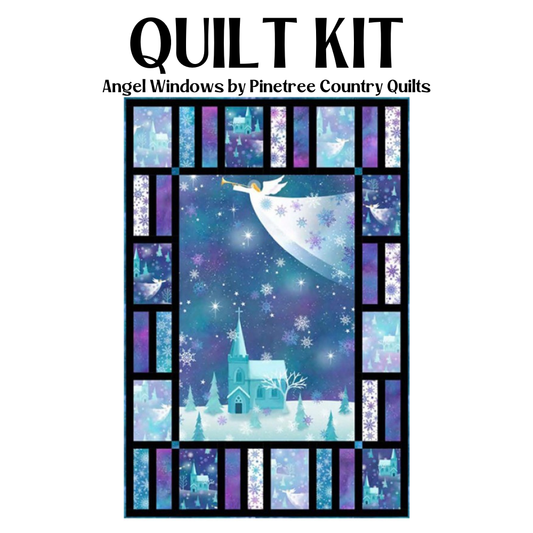 Northcott Fabrics Quilt Kit Angel Windows PANEL QUILT KIT with Angels On High Cotton Fabric