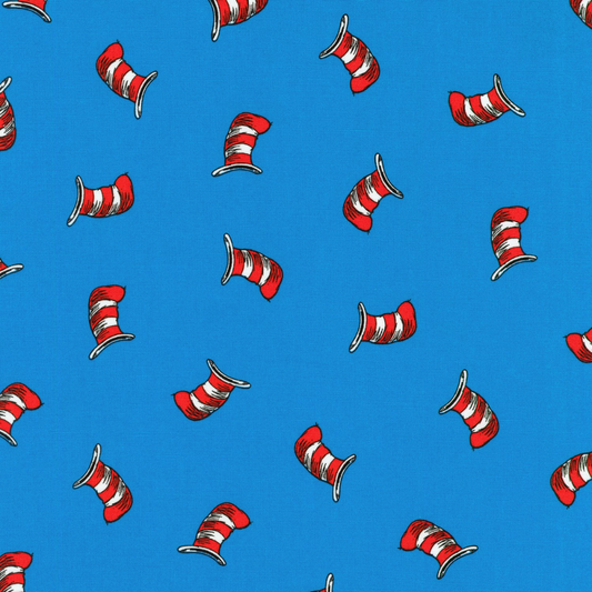 Robert Kaufman fabric bundle FQ (approximately 18" x 21") Dr. Seuss Cat In The Hat Fabric By The Yard and Thing One and Thing Two Panel FQ Fabric Bundle