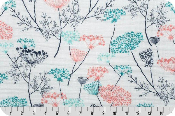 Shannon Fabrics Fabric 1 yard (36"x48") / Print Queen Anne's Lace Embrace Cotton Fabric (Double Gauze Cotton) Discontinued by Shannon Fabrics