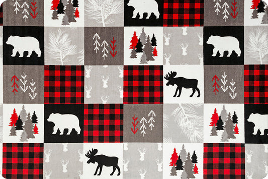 Shannon Fabrics Fabric Cabin Quilt Cuddle® in Scarlet Minky Fabric