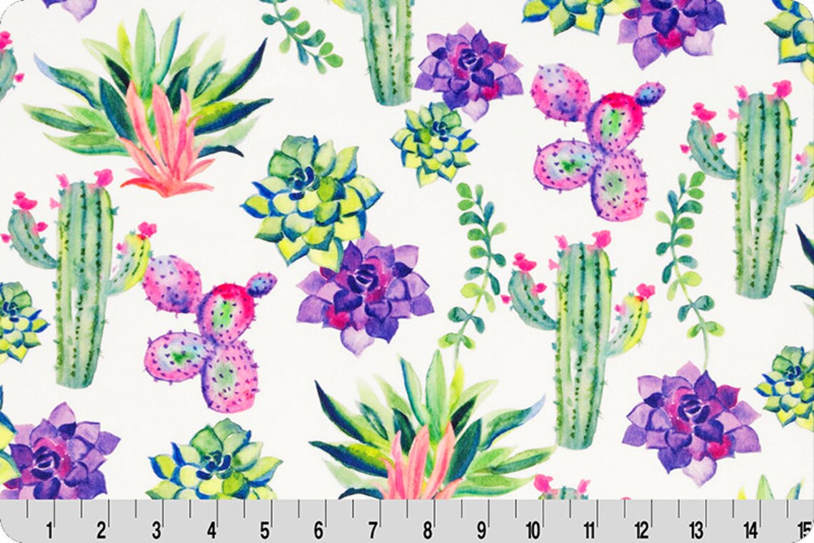 Shannon Fabrics Fabric Luxe Cuddle® Weave in Basil Green Minky or Basil Prickle Cactus both Discontinued Cuddle Minky