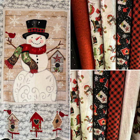 Studio E fabric bundle Snow Place Like Home Cotton Fabric Bundle with Snowman Panel