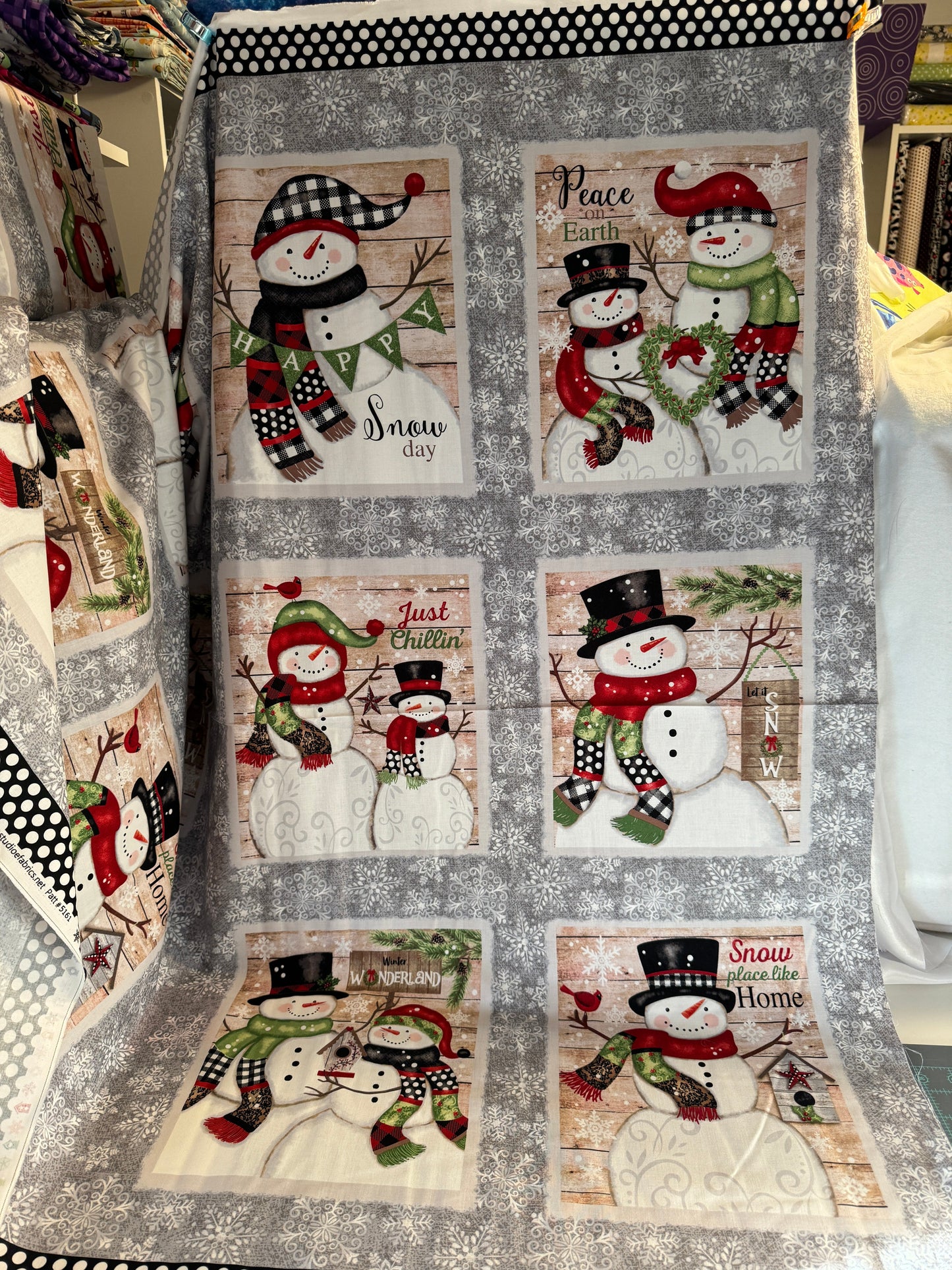 Studio E Fabric Snow Place Like Home Studio E Snowman Fabric by the yard or Snowman panel choices