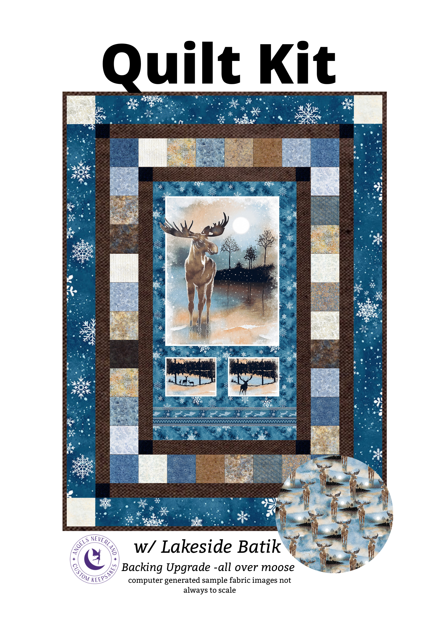 Studio E Quilt Kit Cold Winter Morning Picture This Quilt Kit with Tonga Lakeside Batiks Precuts