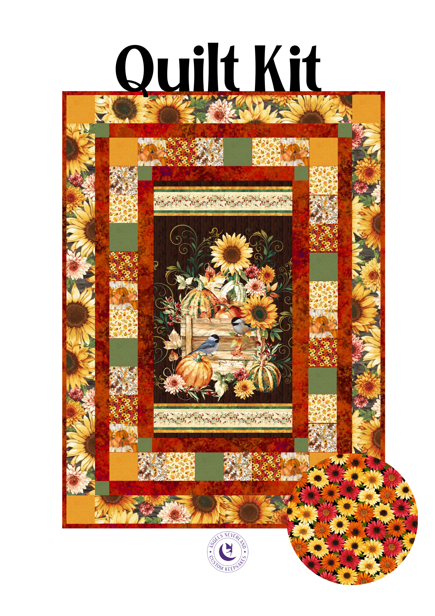 Studio E Quilt Kit Fall into Autumn Quilt Kit with complimenting fall fabrics using Picture This Pattern