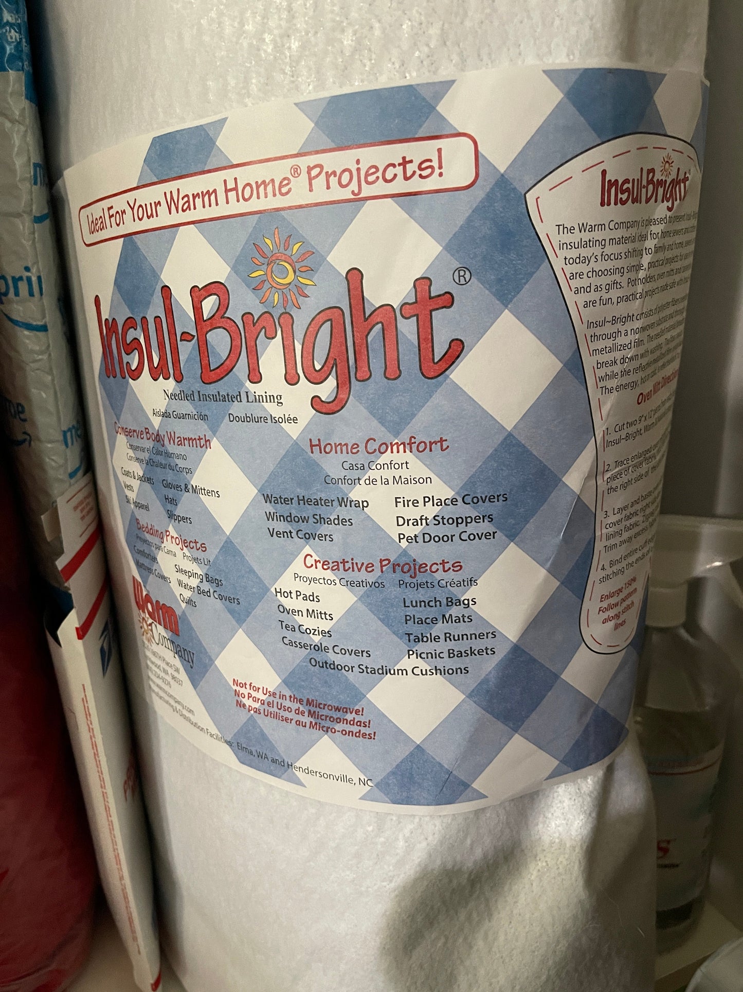 The Warm Company Lining Insul-BrightⓇ #6320 Needled Polyester Insulated Material for Lining or Batting Crafts & More