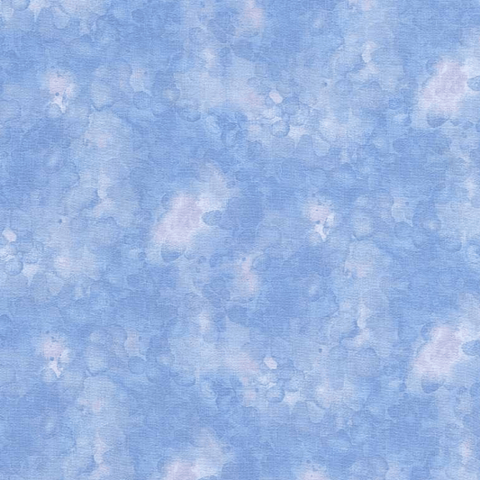 Timeless Treasures Fabric 1/4 yard (9"x44") Solid-Ish Watercolor Texture KIM-6100 Sky Blue Cotton Blender Fabric by the Yard