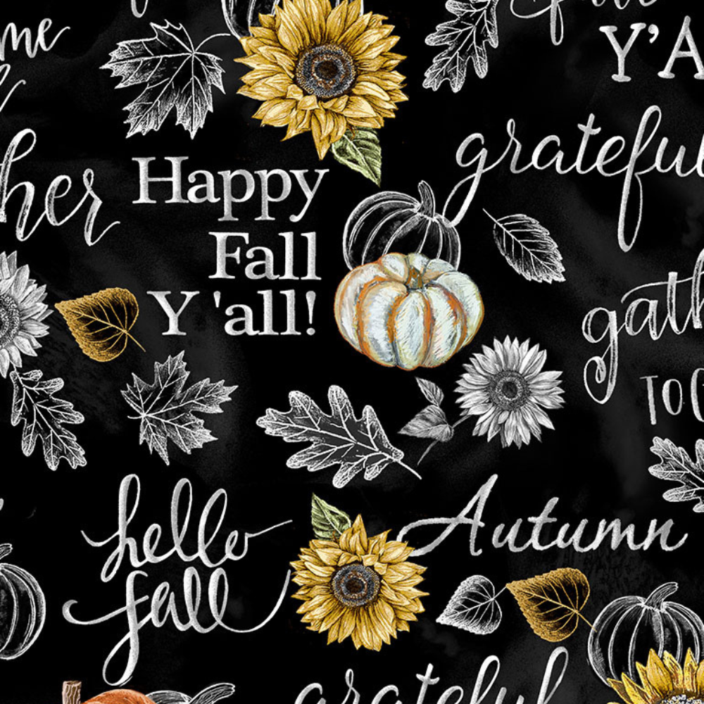 timeless treasures Fabric Bundle Hello Beautiful Fall Six FQ Pieces of Cotton Fabric plus Panel - Bundled Fabric