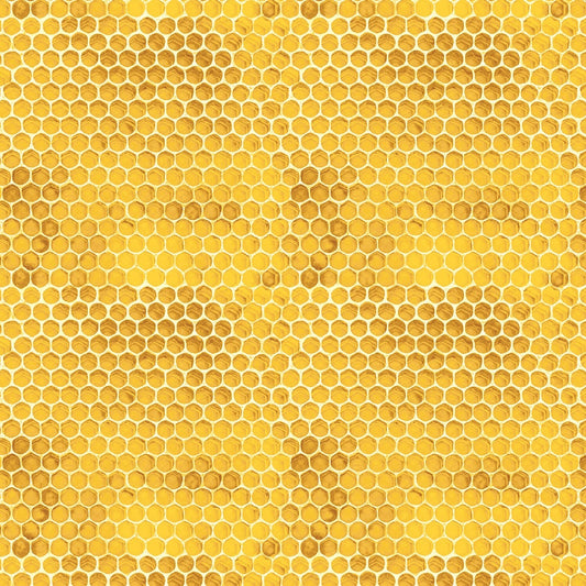 Timeless Treasures Fabric FQ (approximately 18" x 22") Honey Comb Cotton Quilting Fabric, Honey Bee Farm