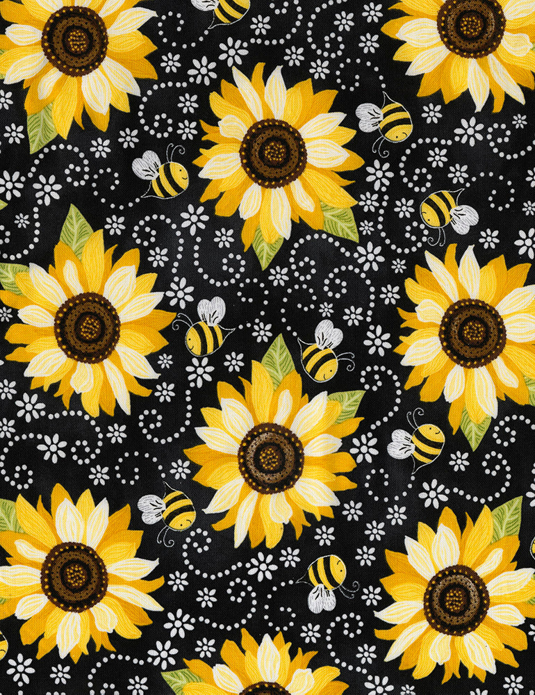 Timeless Treasures Fabric Honey Jar fabric, beeloved fabric, Gail Cadden, sunflower fabric, honey comb fabric, Timeless Treasures You are My Sunshine Fabric