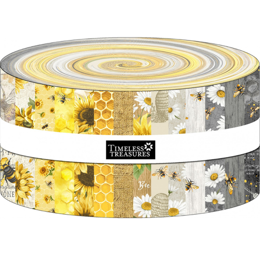 Timeless Treasures precut Honey Bee Farm precut 2.5" Strips 40 pieces