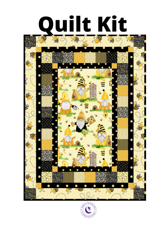 Timeless Treasures Quilt Kit Kit TOP/Binding ONLY Beginner Gnome Quilt Kit with Picture This Pattern Timeless Treasures Home Is Where My Honey Is