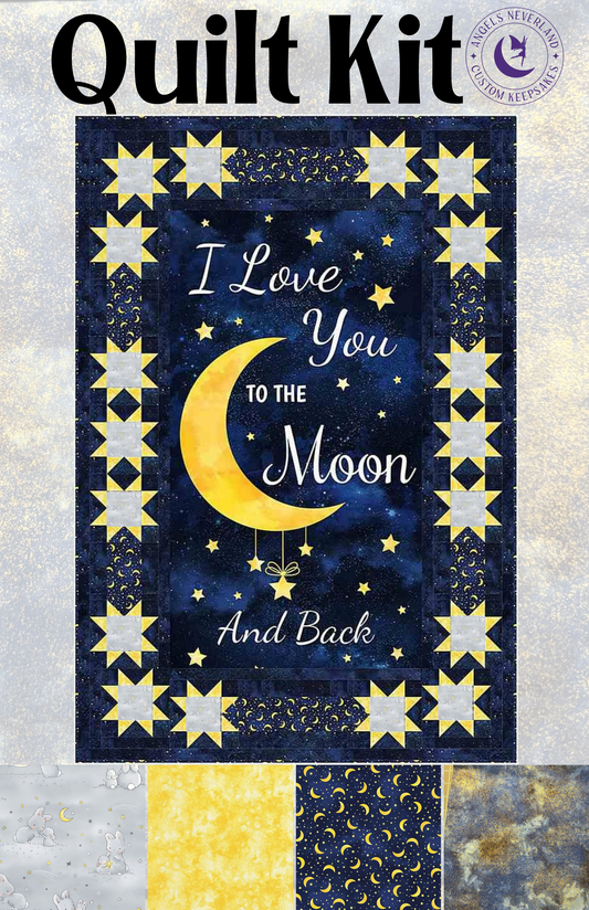 Timeless Treasures Quilt Kit Stars Around QUILT KIT Love you to The Moon and Back with Bunnies by the Bay