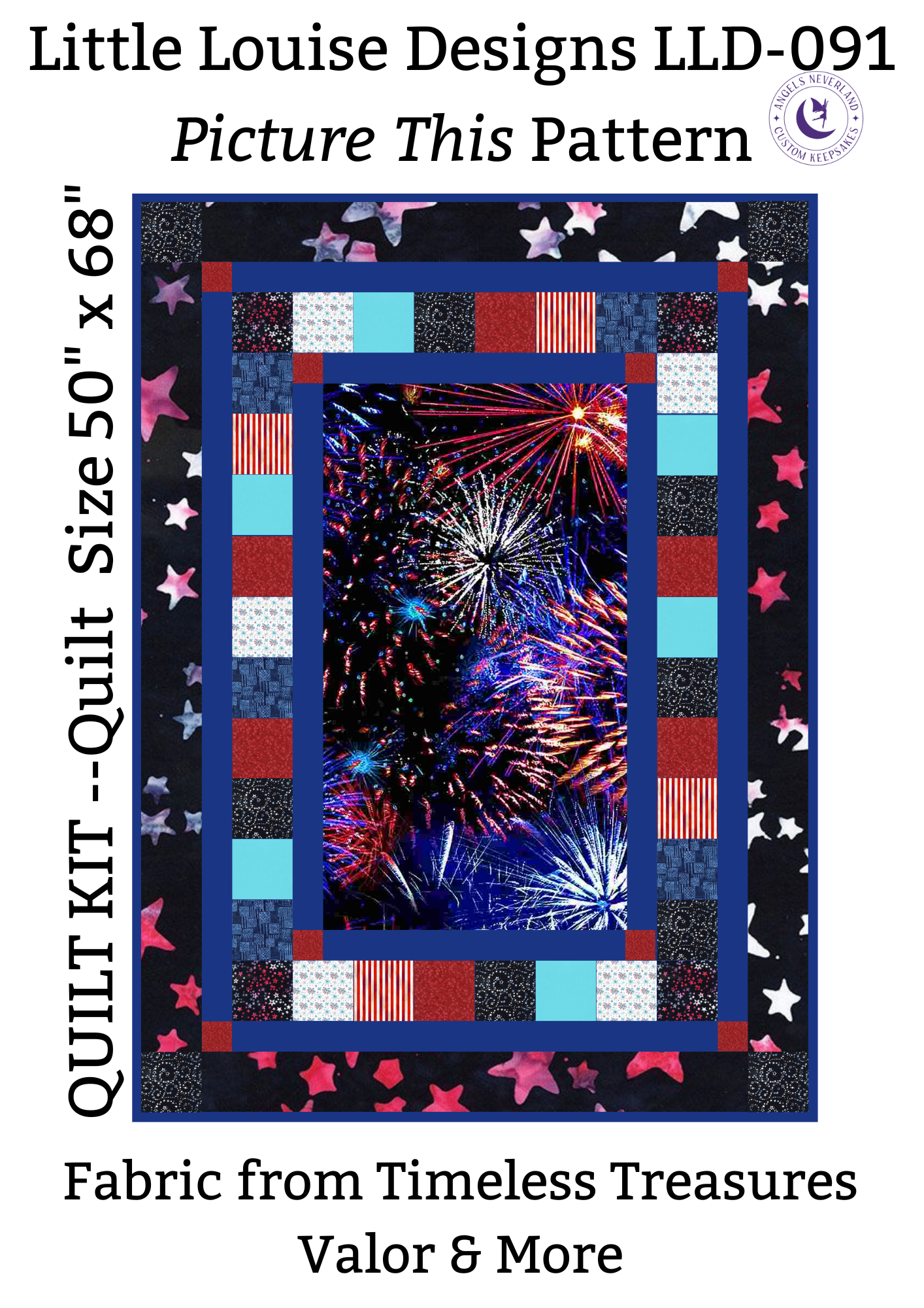 Timeless Treasures Quilt Kit Timeless Treasures Valor and More Patriotic DIY Beginner QUILT KIT with Picture This Pattern