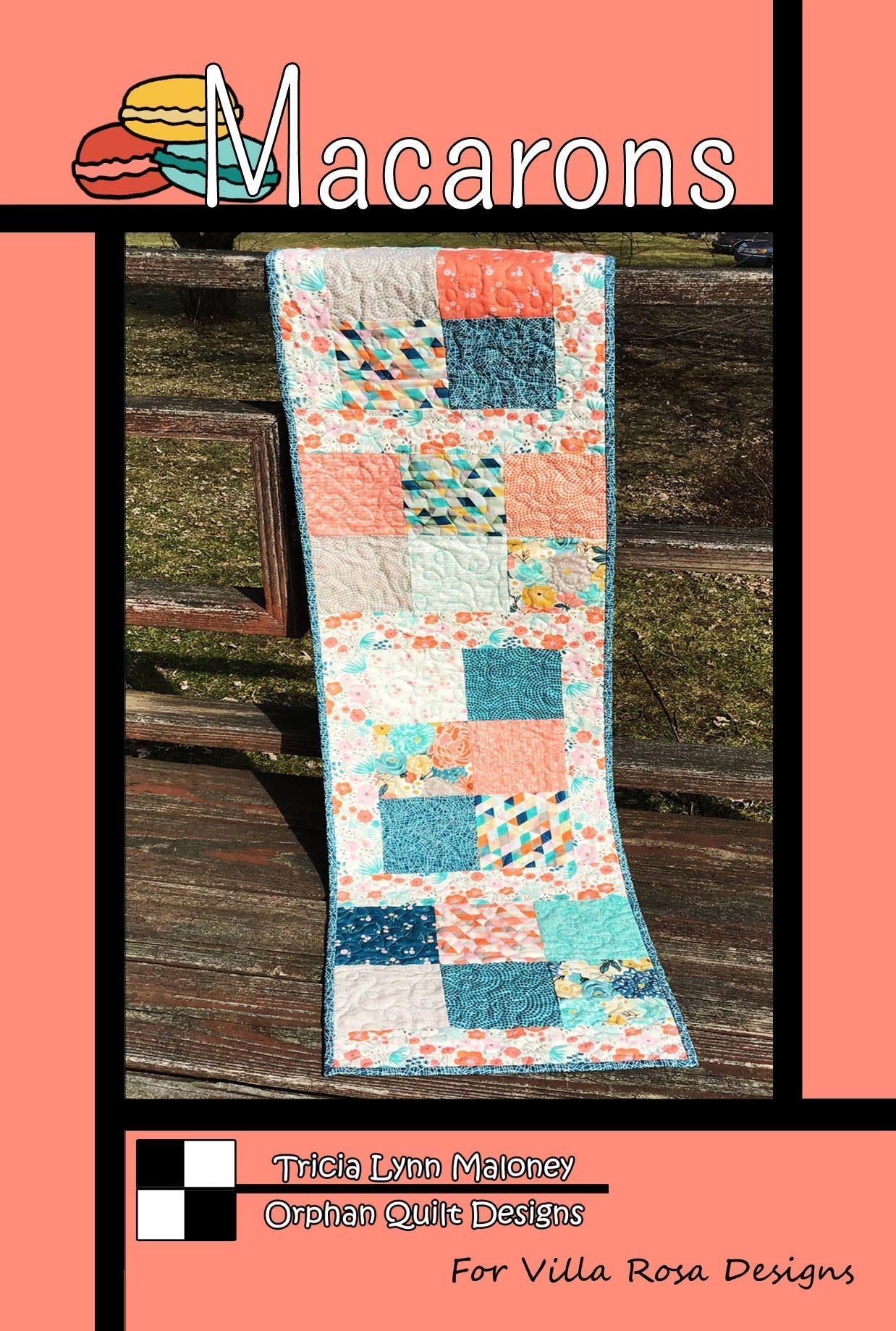 Villa Rosa Designs Quilt Patterns Macarons Table Runner KIT by Orphan Quilt Designs for Villa Rosa Design