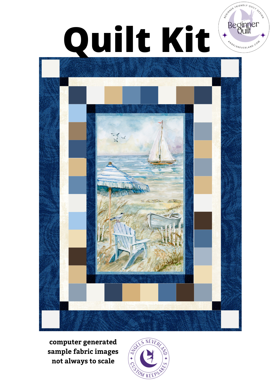 Easy DIY Beginner Coastal Sanctuary Quilt Kit for Summer Quilt - Fast & Fun Series