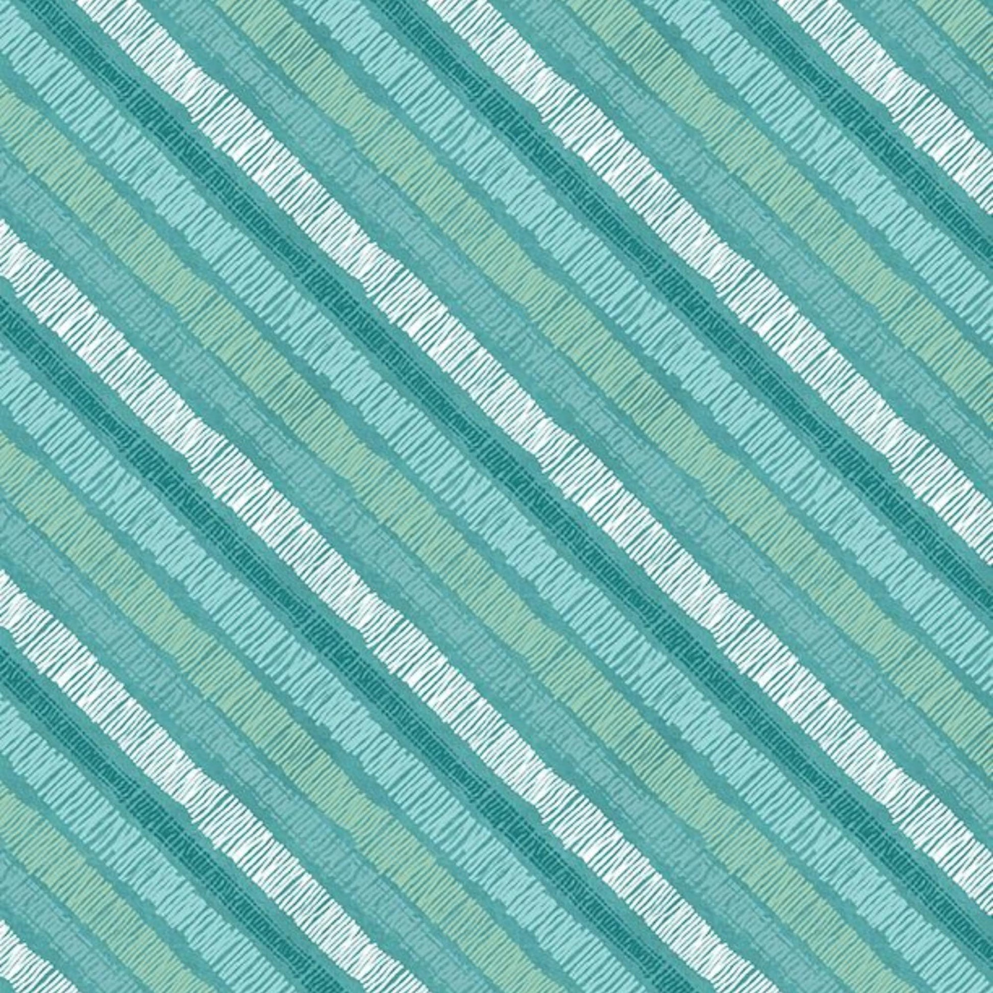 Wilmington Prints Blue / FQ (18"x21") Diagonal Stripe Teal or Diagonal Stripe Yellow Fabric by the Yard from Wilmington Prints Sunflower Sweet by Lisa Audit