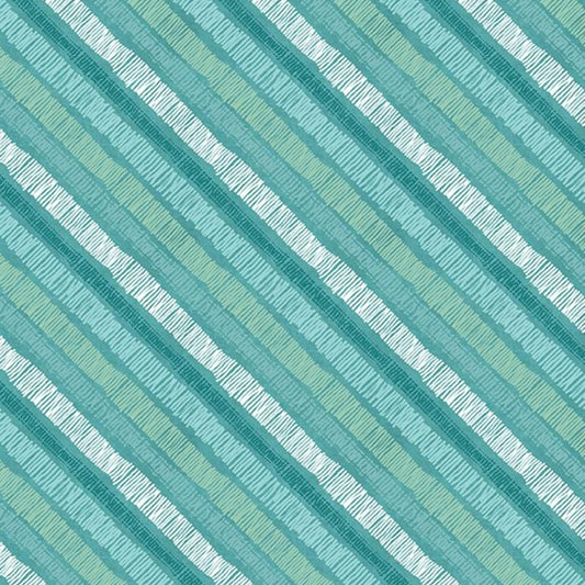 Wilmington Prints Blue / FQ (18"x21") Diagonal Stripe Teal or Diagonal Stripe Yellow Fabric by the Yard from Wilmington Prints Sunflower Sweet by Lisa Audit