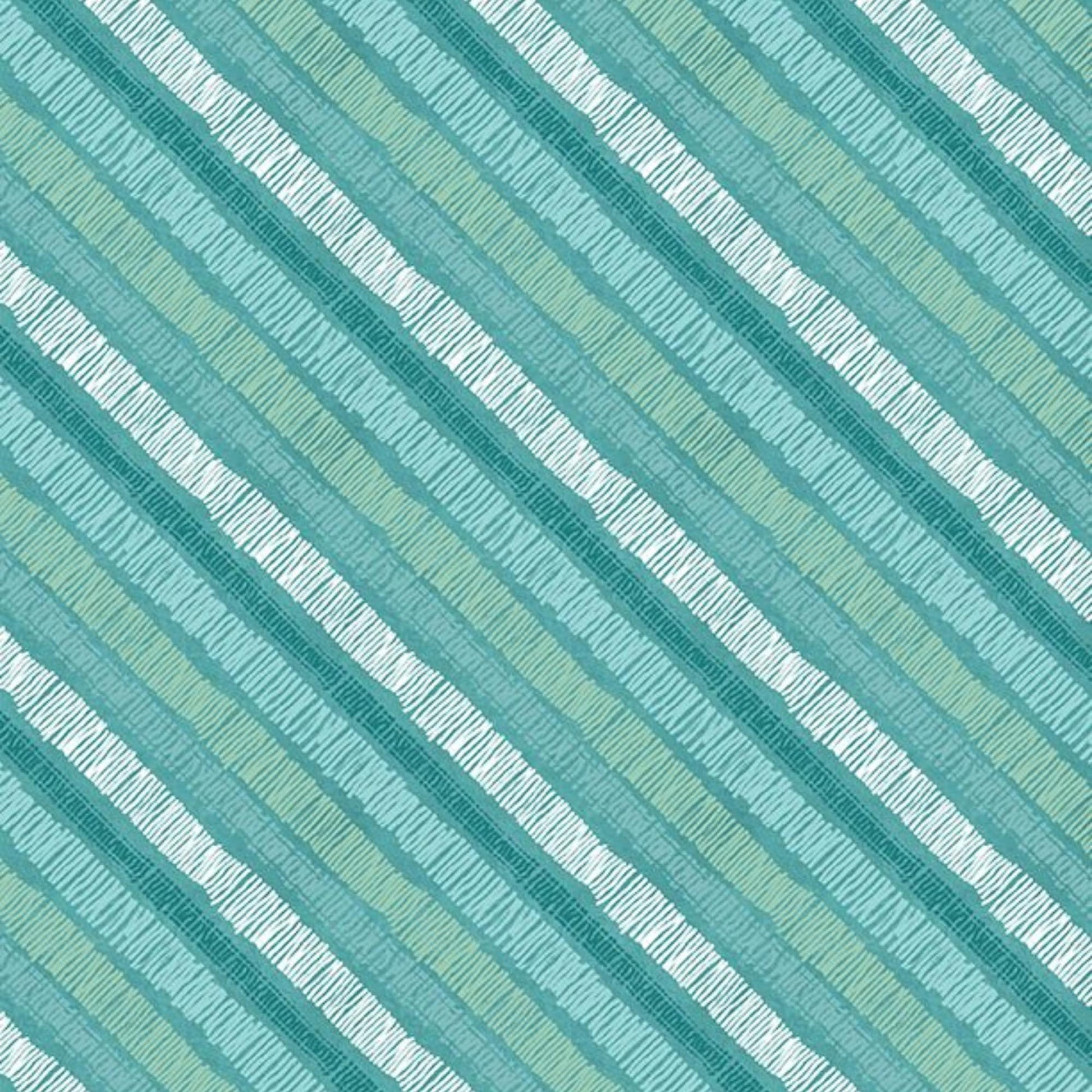 Wilmington Prints Blue / FQ (18"x21") Diagonal Stripe Teal or Diagonal Stripe Yellow Fabric by the Yard from Wilmington Prints Sunflower Sweet by Lisa Audit