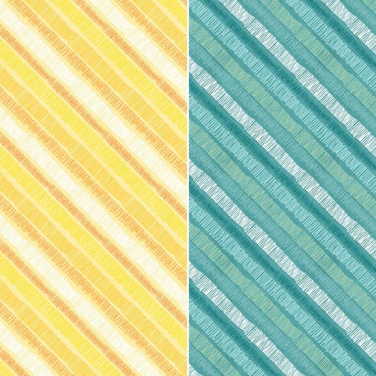 Wilmington Prints Diagonal Stripe Teal or Diagonal Stripe Yellow Fabric by the Yard from Wilmington Prints Sunflower Sweet by Lisa Audit