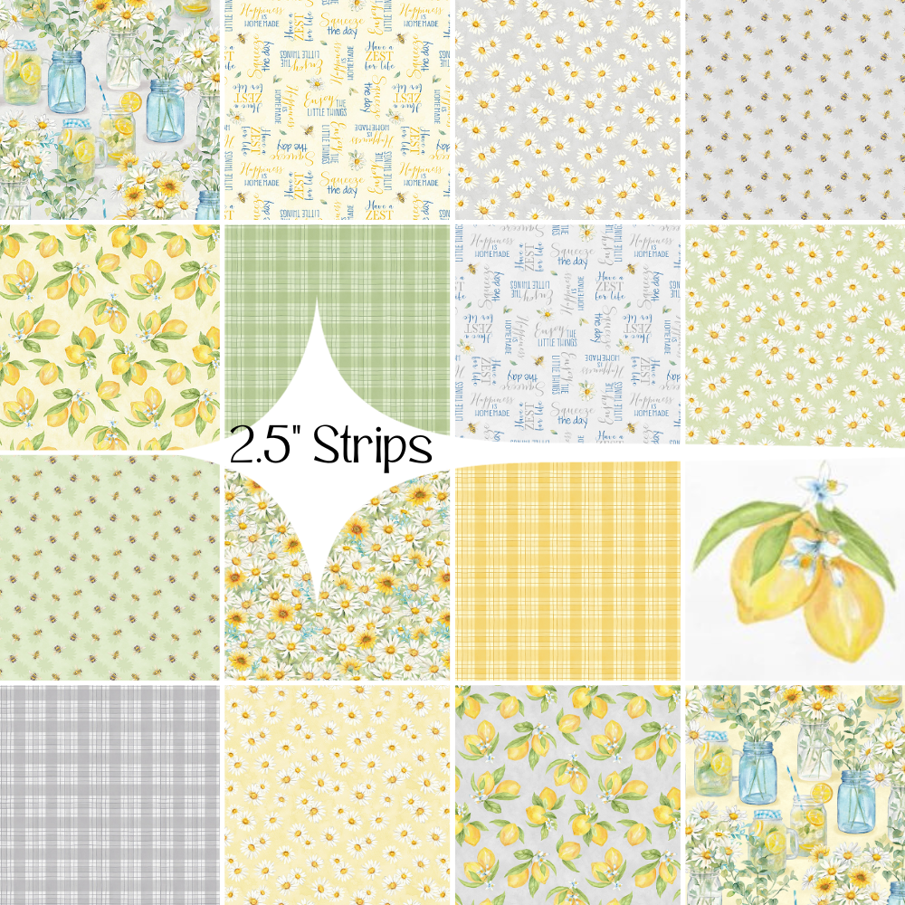 Wilmington Prints precut Zest for Life Precut Jelly Roll - 40 Karat Crystals - 2.5" strips