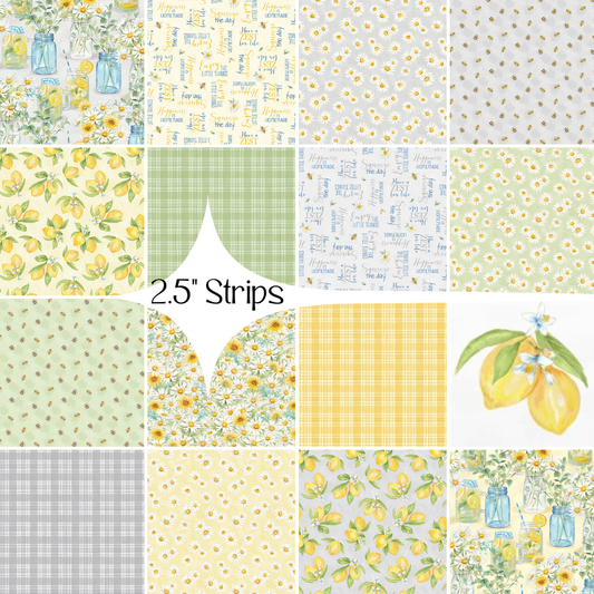 Wilmington Prints precut Zest for Life Precut Jelly Roll - 40 Karat Crystals - 2.5" strips