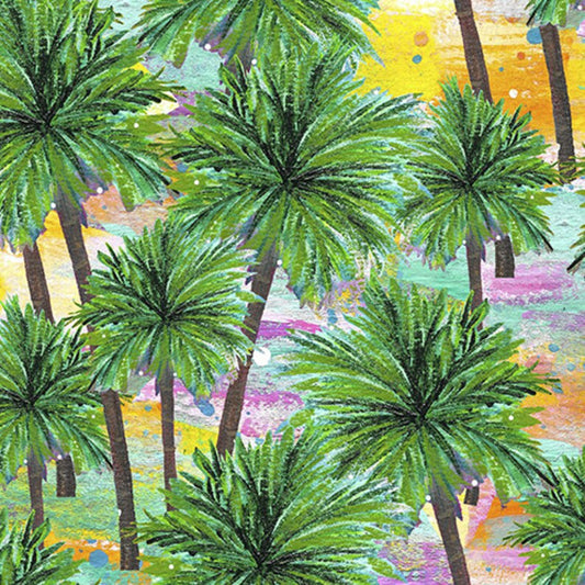 3 Wishes Fabric FQ Green Palms Fabric from Seas The Day by 3 Wishes Fabric by Bethany Joy