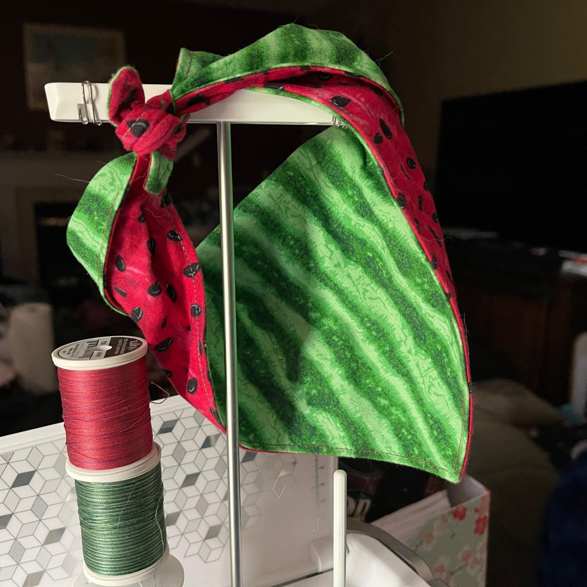 Angels Neverland Animals & Pet Supplies Watermelon Dog bandana with tie close, designer cotton Watermelon Fabric
