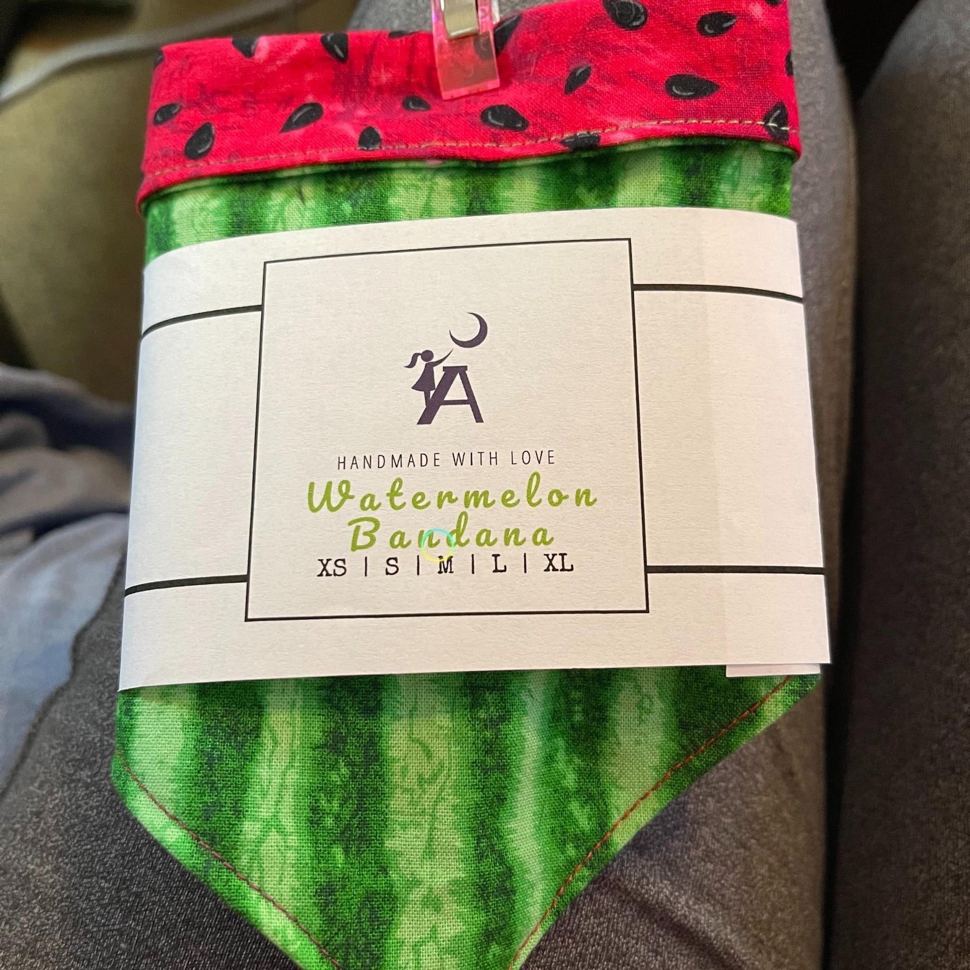 Angels Neverland Animals & Pet Supplies Watermelon Dog bandana with tie close, designer cotton Watermelon Fabric