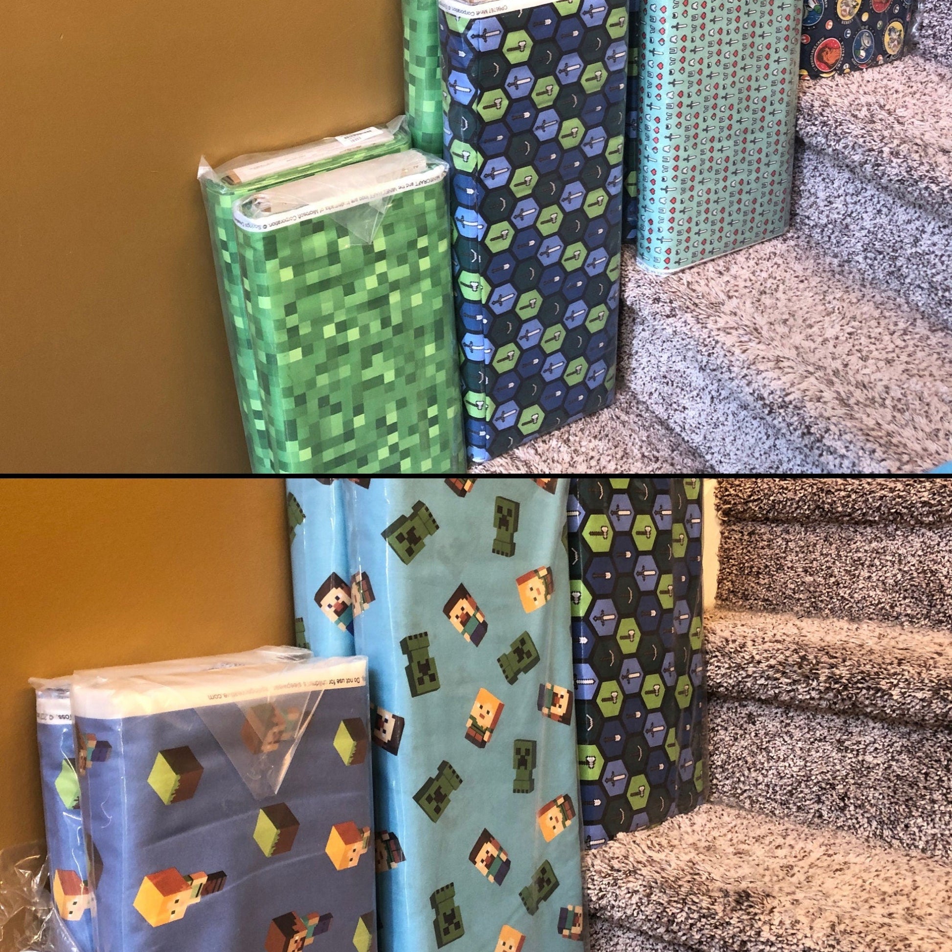 Angels Neverland Fabric Minecraft Fabric Bundle with Alex & Steve Panel and 8 prints