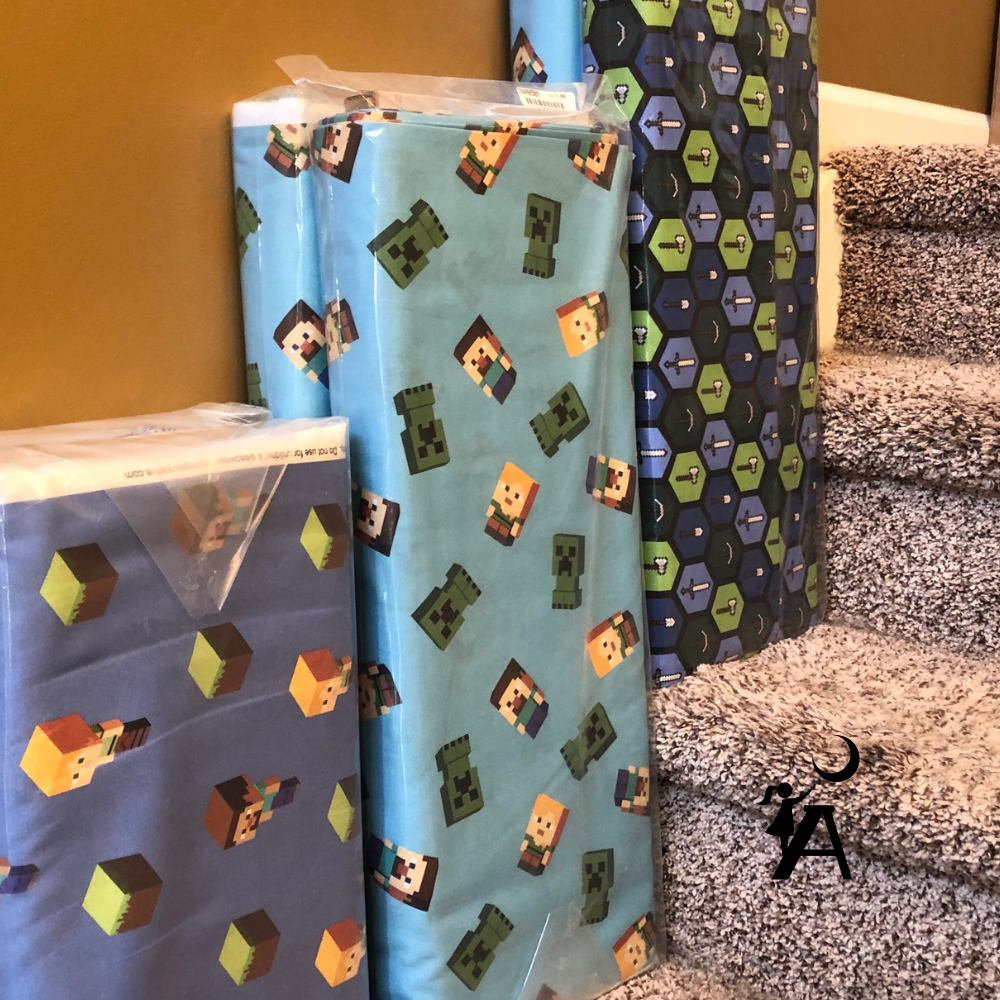 Angels Neverland Fabric Minecraft Fabric Bundle with Alex & Steve Panel and 8 prints