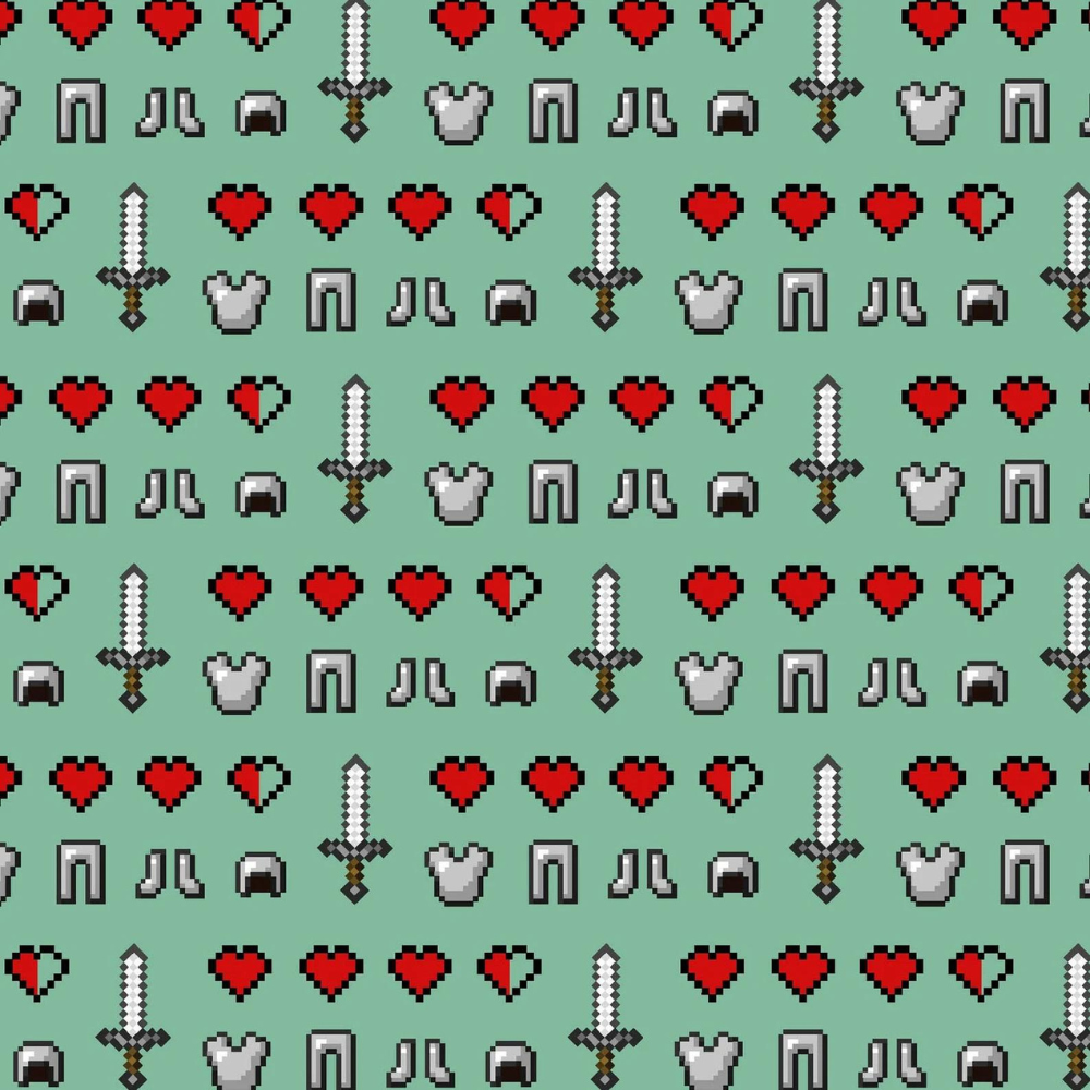 Angels Neverland Fabric Minecraft Fabric Bundle with Alex & Steve Panel and 8 prints