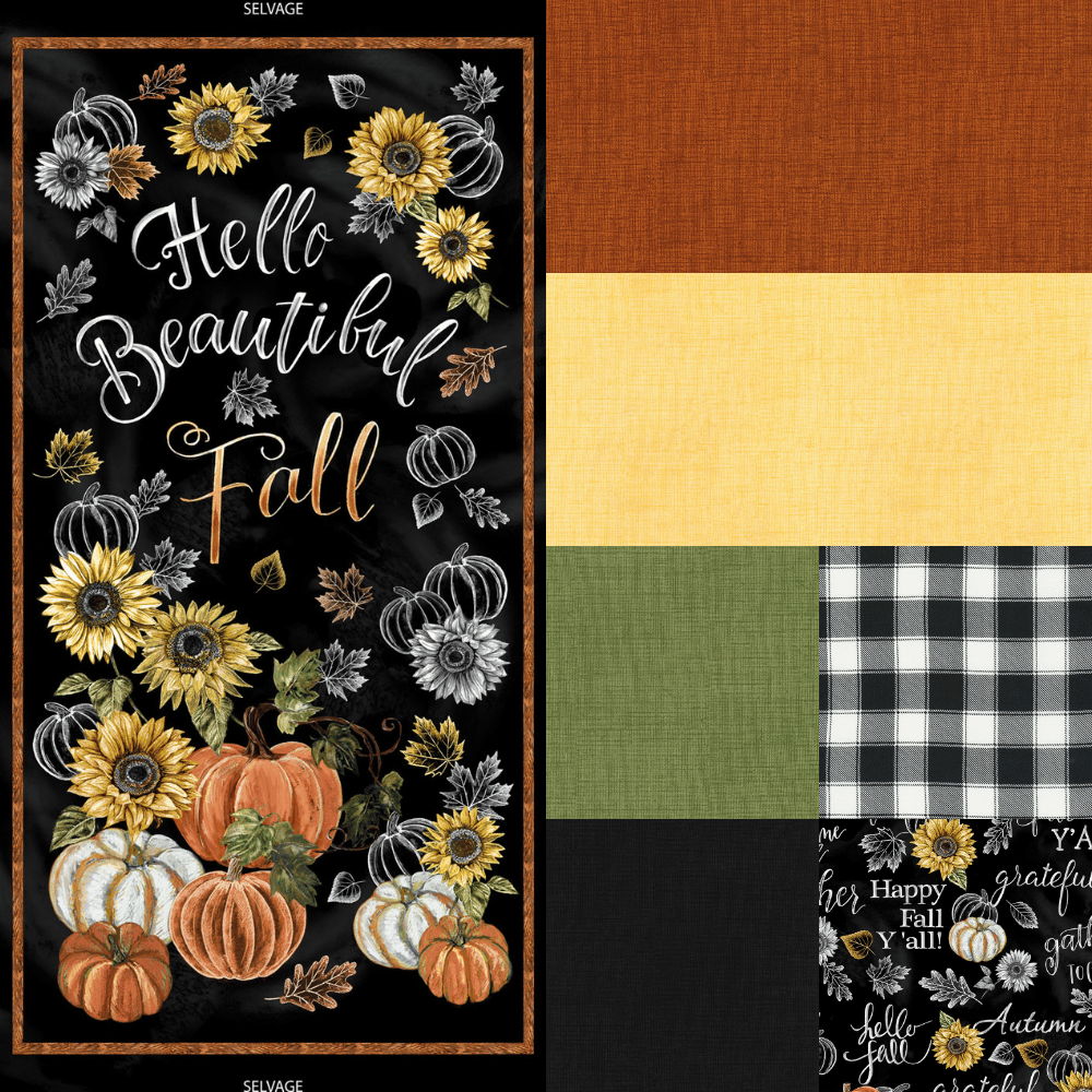 Angels Neverland Hello Beautiful Fall Six FQ Pieces of Cotton Fabric plus Panel - Bundled Fabric
