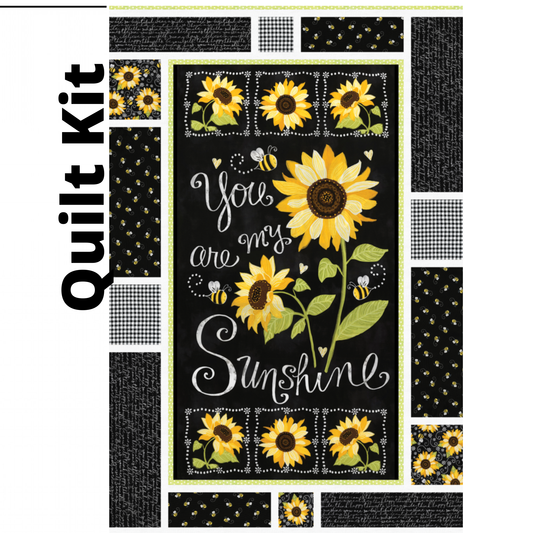 Angels Neverland Quilt Kit QUILT KIT no backing Message Board Quilt Kit, You are my Sunshine by Timeless Treasures, Sunflower Panel, Sunflower fabric Quilt Kit