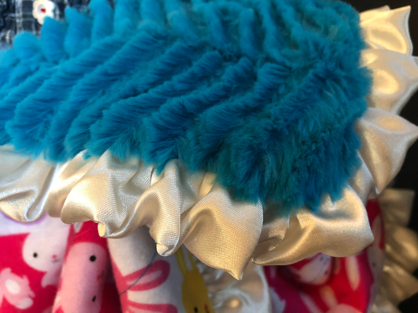 angelsneverland-1538 MINKY luxe blanket, Aqua Luxe Cuddle Ziggy, Shannon Fabrics, Urban Zoologie Bunny Rabbits, Baby Blanket, Baby Shower Gift, Easter Blanket