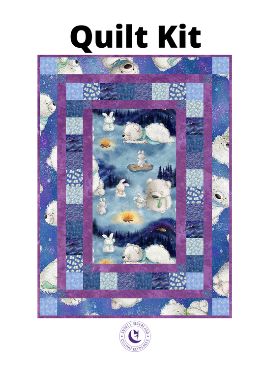 Angelsneverland Quilt Kit QUILT KIT NO BACKING Arctic Nights DIY Easy Beginner QUILT KIT, Picture This Pattern, Aurora Borealis Fabric Bunnies By The Bay