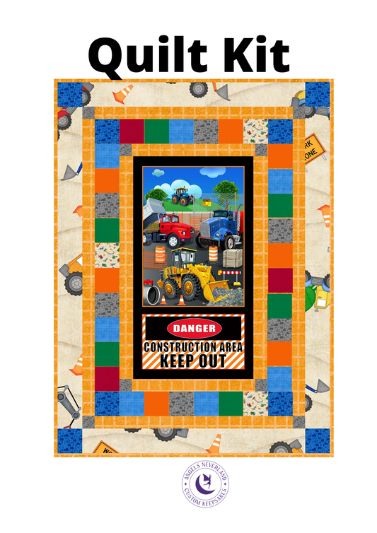 angelsneverland Quilt Kit QUILT KIT NO BACKING Building Dreams by Wilmington Prints & Construction Zone Panel Easy DIY Beginner QUILT KIT Construction Equipment Picture This Pattern