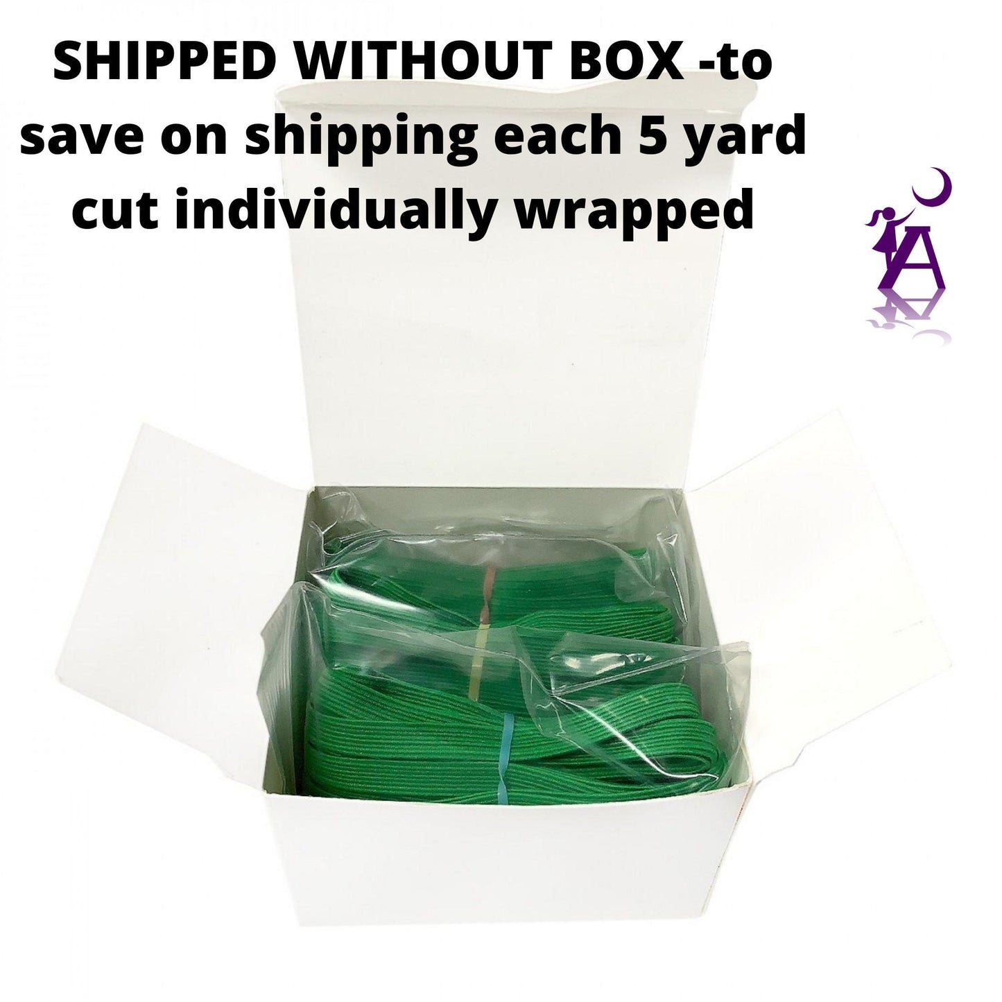 Gypsy Quilters Elastic 5 yards / Green WHOLESALE elastic by the yard for crafts or facemasks